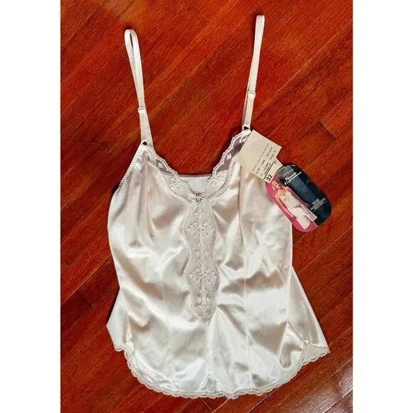 Vintage 60’s Deadstock Union Made Cream Nude Lingerie Slip Tank Top X Small 32 - Picture 1 of 7